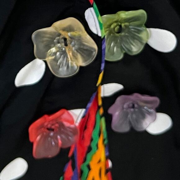 Vintage 80s Set Medium Blazer Pant Set Polka Dot Medium Rainbow Jacket Boho USA - Picture 2 of 16